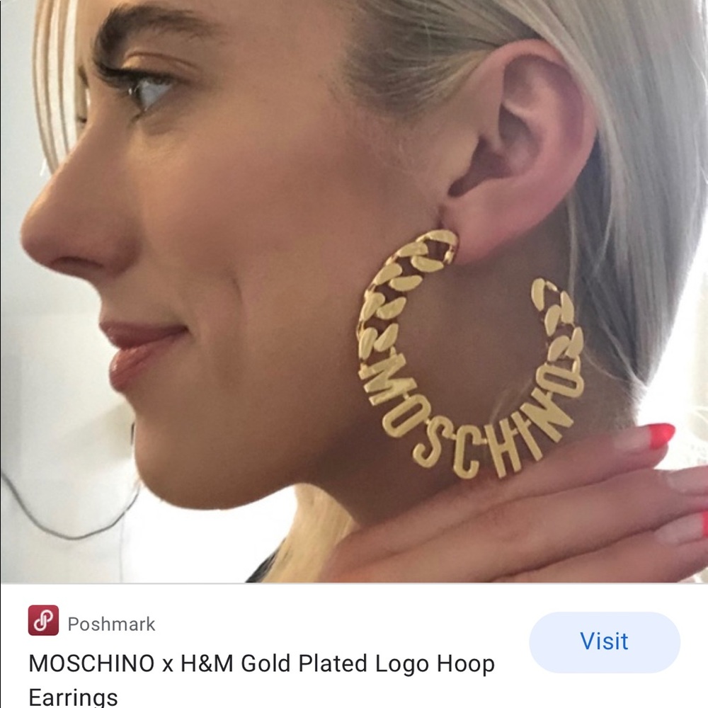 Moschino x H&M Gold Plated Chain Hoops